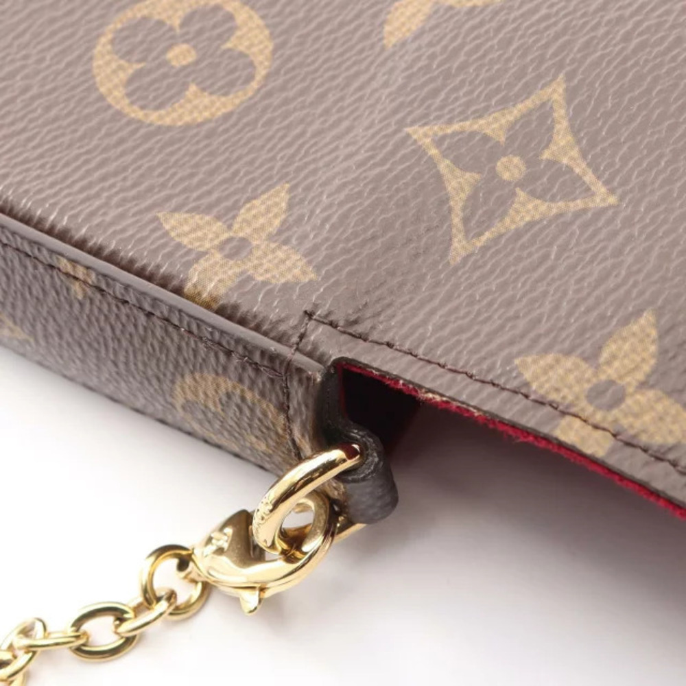 Louis Vuitton Pochette Felicie Monogram Fuschia Pink Shoulder Bag Canvas Brown - Picture 6 of 9